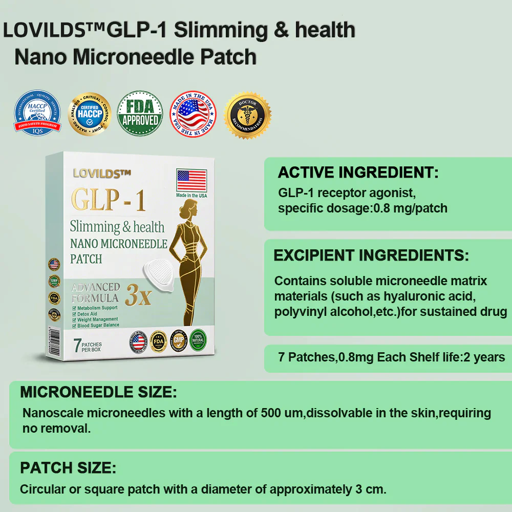 LOVILDS™ Tirzepatide Slimming & health NANO MICRONEEDLE PATCH 👩⚕️Suitable for obesity, cardiovascular diseases, diabetes, sleep apnea, high cholesterol and blood lipids, joint problems, and various other conditions