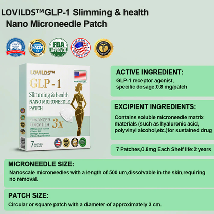 LOVILDS™  Tirzepatide Slimming & health NANO MICRONEEDLE PATCH 👩‍⚕️Suitable for obesity, cardiovascular diseases, diabetes, sleep apnea, high cholesterol and blood lipids, joint problems, and various other conditions