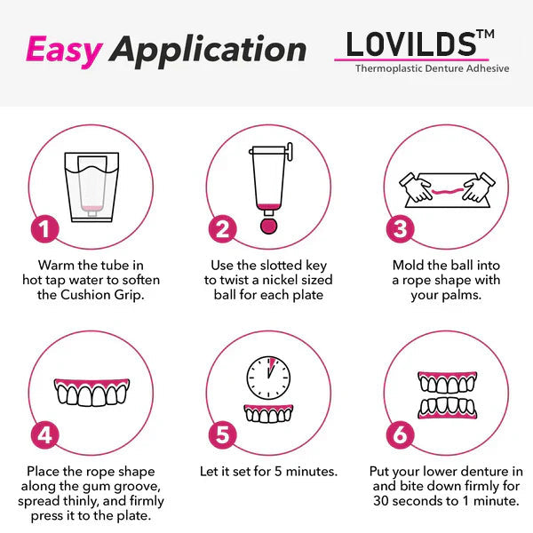🦷[BUY 2 GET 2 FREE] LOVILDS™ Thermoplastic Denture Adhesive: Four days of worry-free, long-lasting stability for a confident smile!