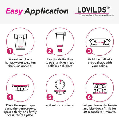 🦷[BUY 2 GET 2 FREE] LOVILDS™ Thermoplastic Denture Adhesive: Four days of worry-free, long-lasting stability for a confident smile!